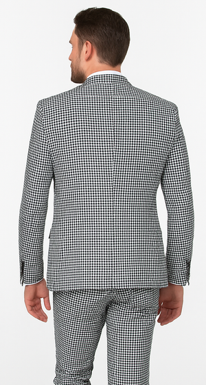 Rossi Man MAX RM1710 Slim Fit 3-Piece Suit ?? Modern Black and White Suit for Men
