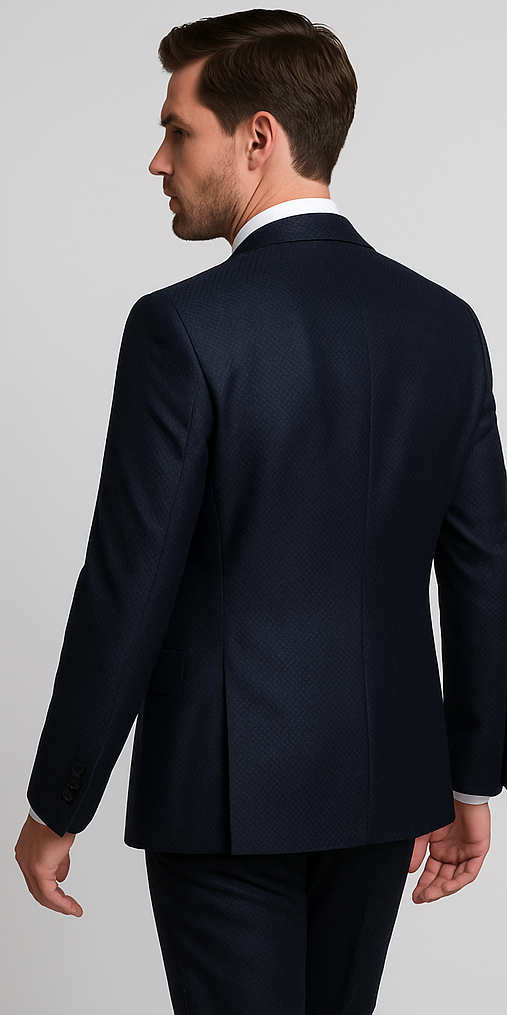Rossi Man MAX RM1711 Slim Fit 3-Piece Suit ?? Stylish Navy Formalwear for Men