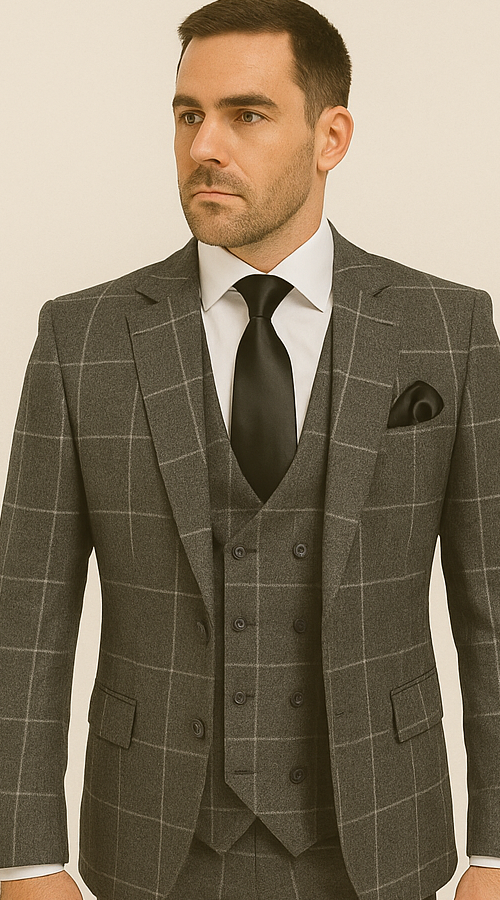 Rossi Man RM1742 ?? Max Collection Stylish Slim Fit Men??s Suit in Brown