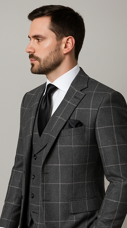 Rossi Man RM1742 ?? Max Collection Stylish Slim Fit Men??s Suit in Brown