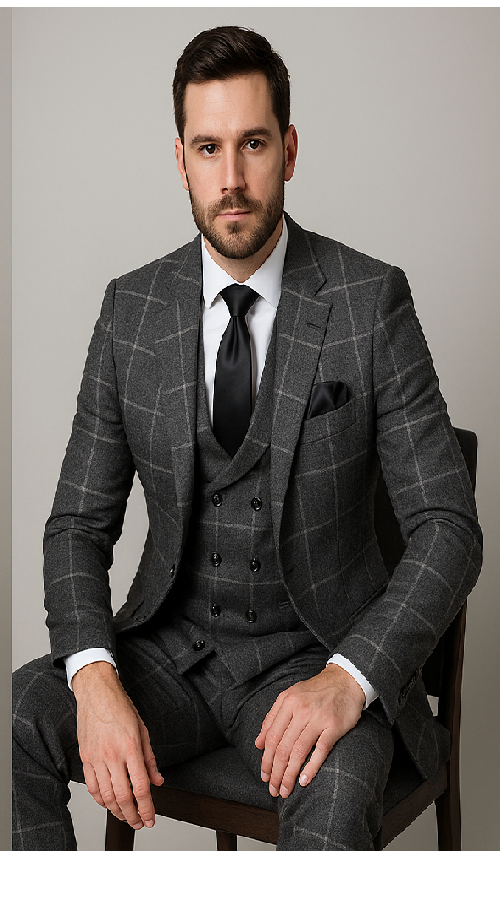Rossi Man RM1742 ?? Max Collection Stylish Slim Fit Men??s Suit in Brown