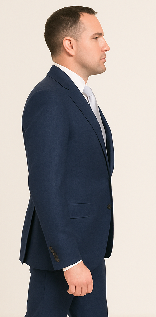 Rossi Man MAX RM1783 Slim Fit 3-Piece Suit ?? Modern Solid Blue Suit for Men