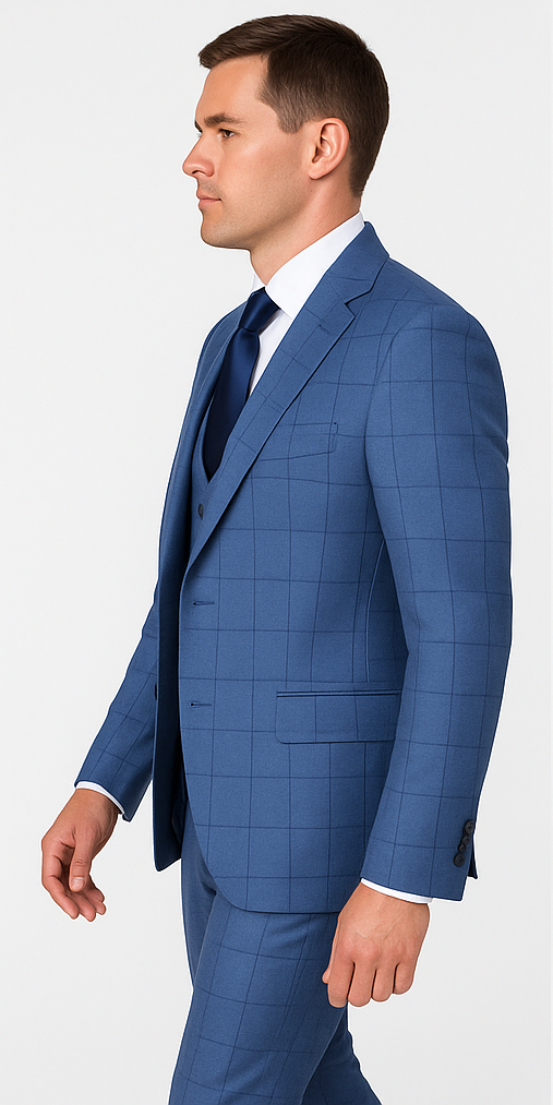 Rossi Man MAX RM1785 Slim Fit 3-Piece Suit Stylish Formalwear for Men