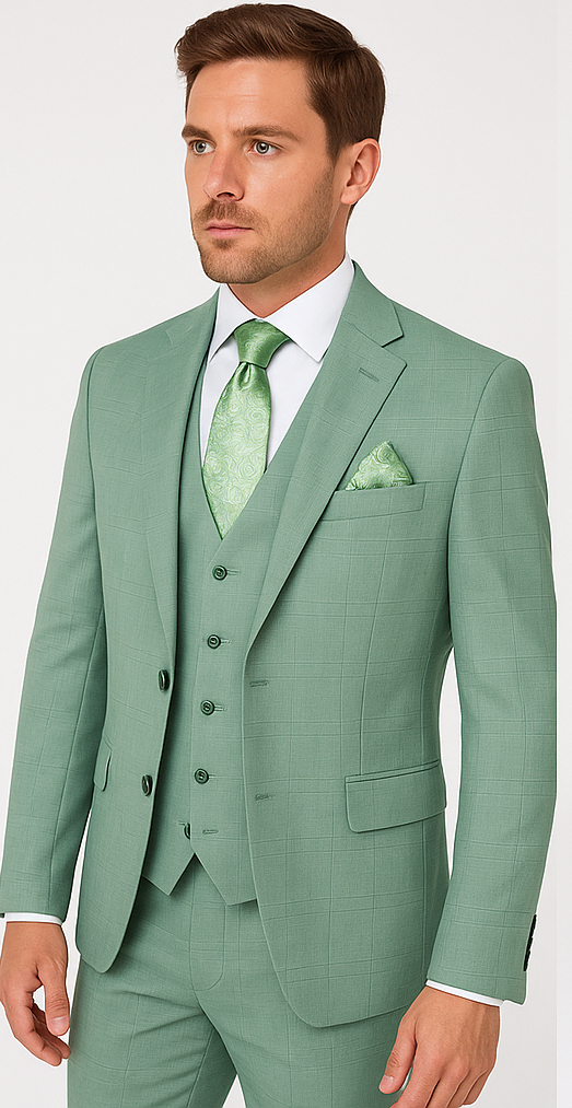Rossi Man MAX RM1821 Slim Fit 3-Piece Suit ?? Contemporary Men??s Formalwear