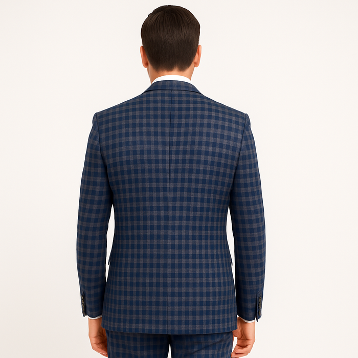 Rossi Man MAX RM1835 Slim Fit 3-Piece Suit ?? Modern Tailored Blue Suit for Men