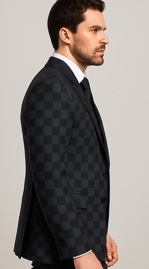 Rossi Man Max RM1837 ?? Men??s Slim Fit Tailored 3-Piece Suit in Black