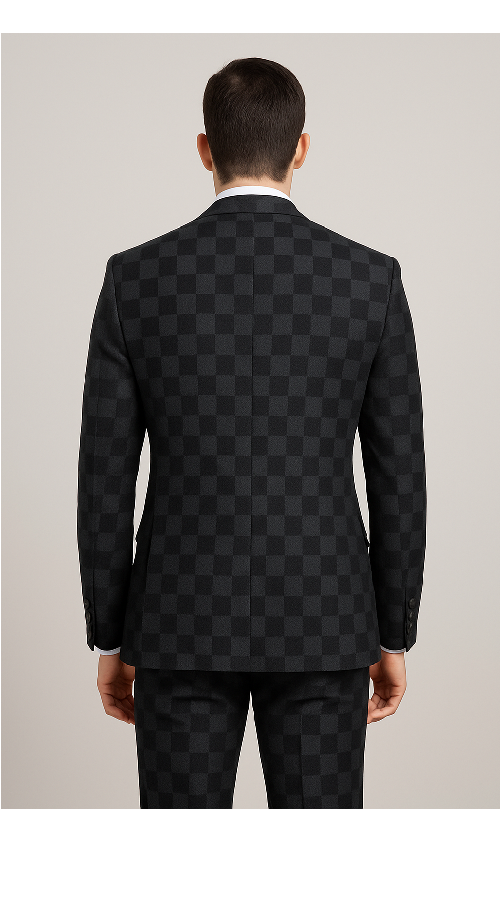 Rossi Man Max RM1837 ?? Men??s Slim Fit Tailored 3-Piece Suit in Black