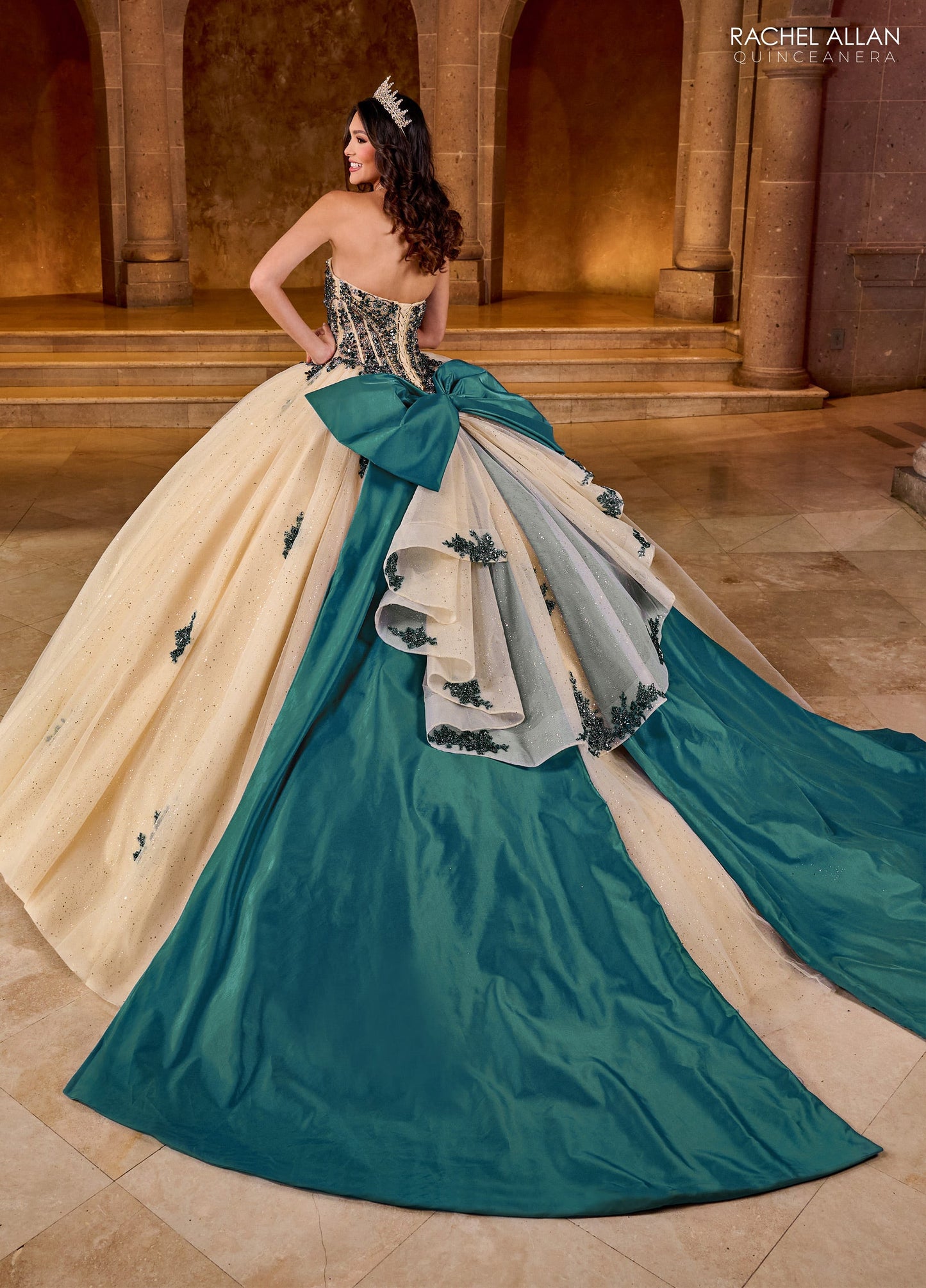 Rachel Allan RQ1152 Strapless Bow Quinceanera Dress