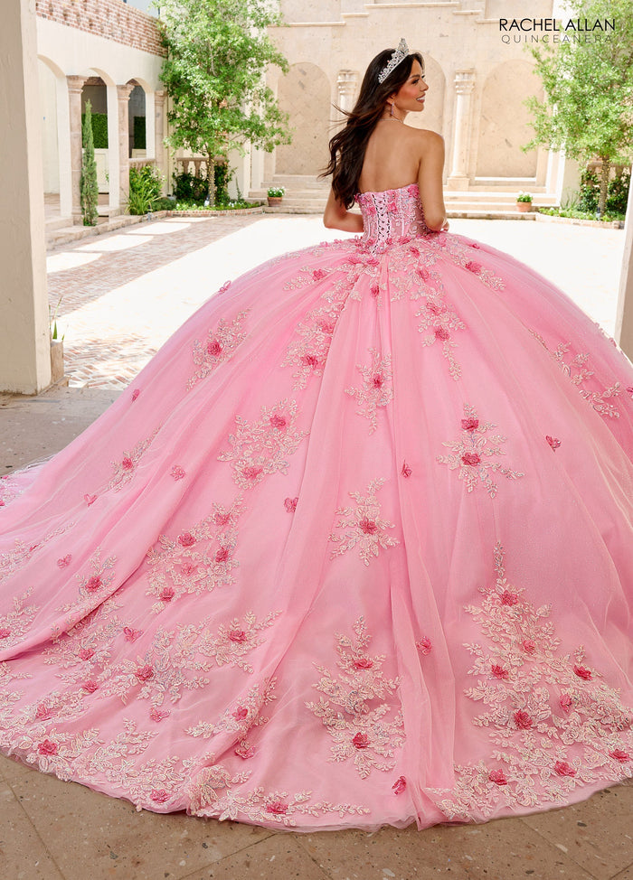 Rachel Allan RQ1155 Strapless Cape Quinceanera Dress