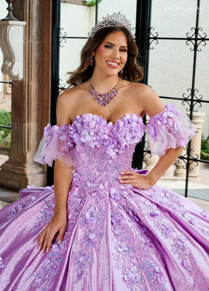 Rachel Allan RQ1157 3D Floral Sweetheart Quinceanera Dress