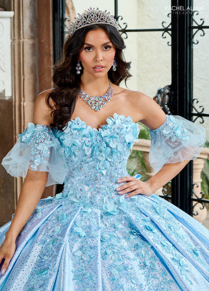 Rachel Allan RQ1157 3D Floral Sweetheart Quinceanera Dress