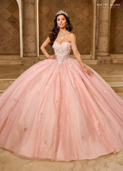Rachel Allan RQ1162 Strapless Cape Quinceanera Dress