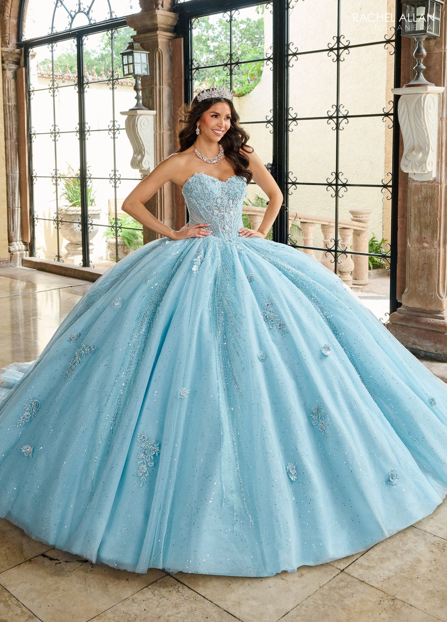 Rachel Allan RQ1162 Strapless Cape Quinceanera Dress