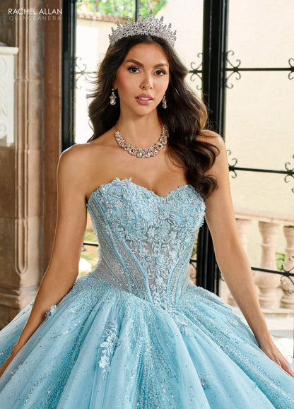 Rachel Allan RQ1162 Strapless Cape Quinceanera Dress