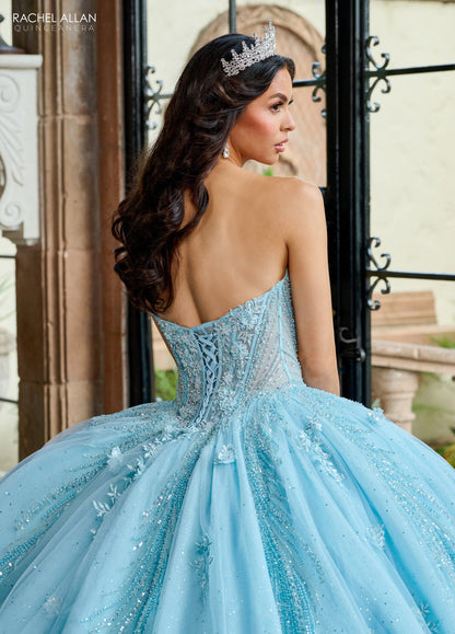 Rachel Allan RQ1162 Strapless Cape Quinceanera Dress