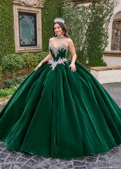 Rachel Allan RQ2198 Velvet Strapless Quinceanera Dress
