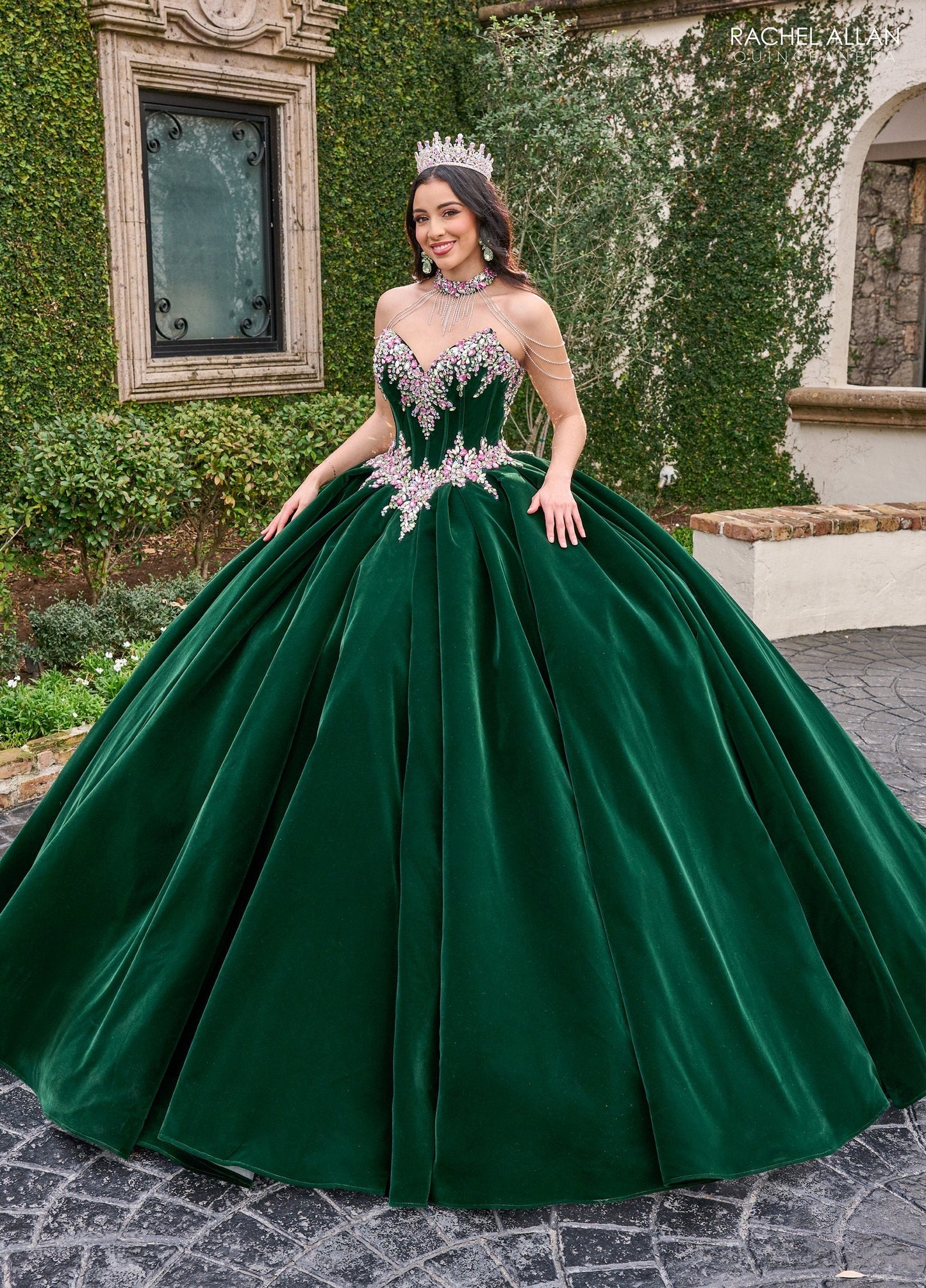 Rachel Allan RQ2198 Velvet Strapless Quinceanera Dress