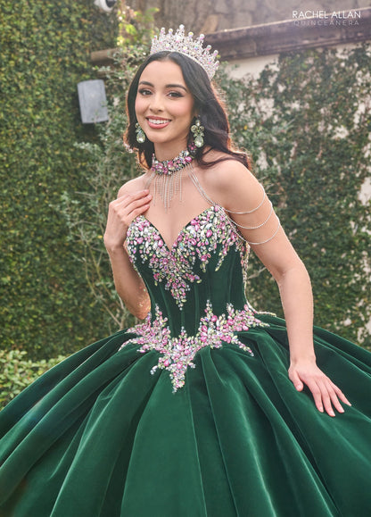 Rachel Allan RQ2198 Velvet Strapless Quinceanera Dress