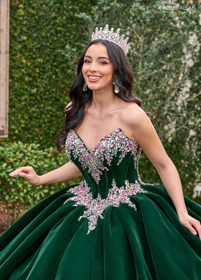 Rachel Allan RQ2198 Velvet Strapless Quinceanera Dress