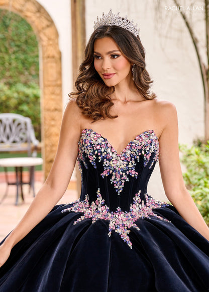 Rachel Allan RQ2198 Velvet Strapless Quinceanera Dress