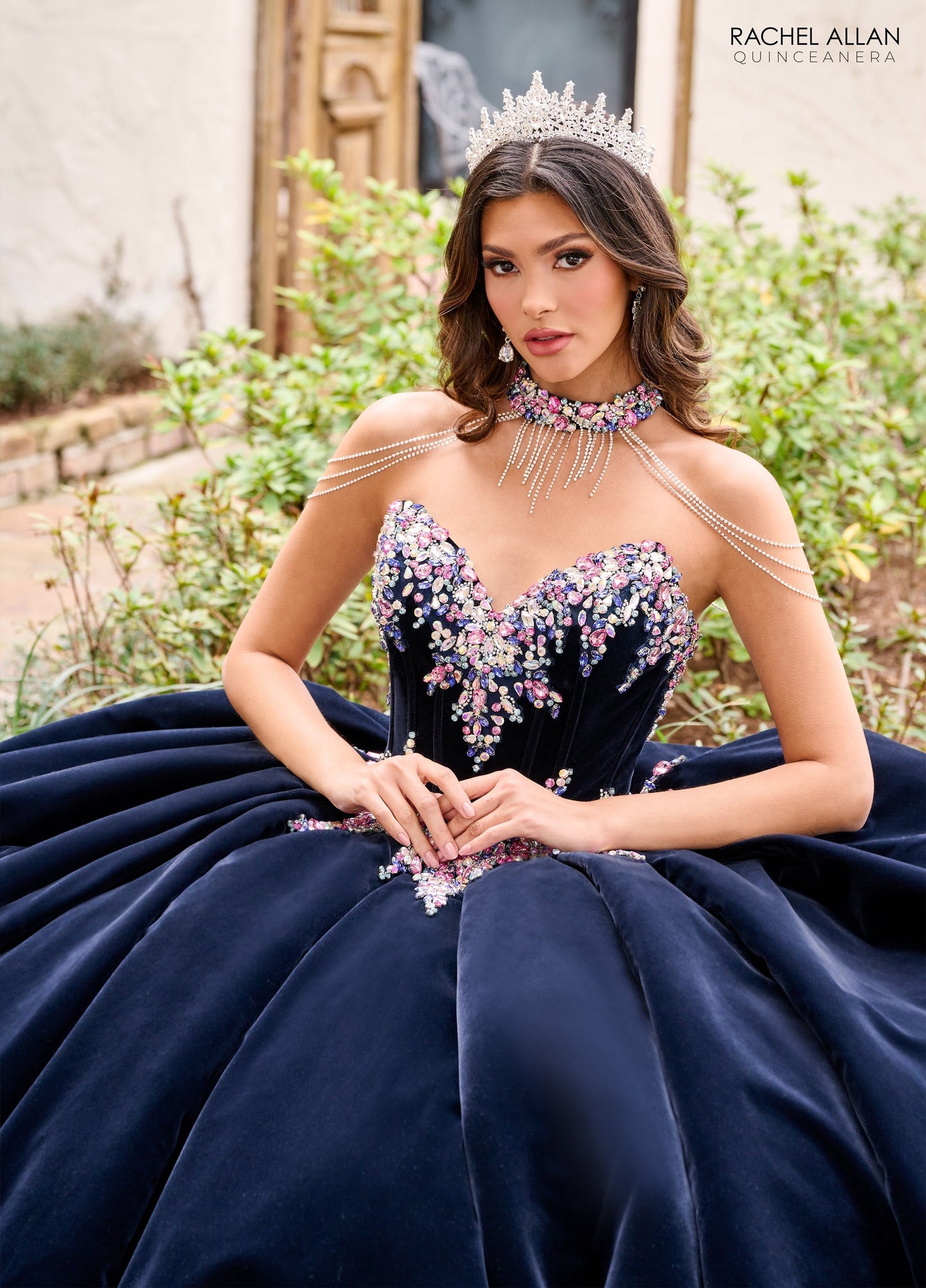 Rachel Allan RQ2198 Velvet Strapless Quinceanera Dress