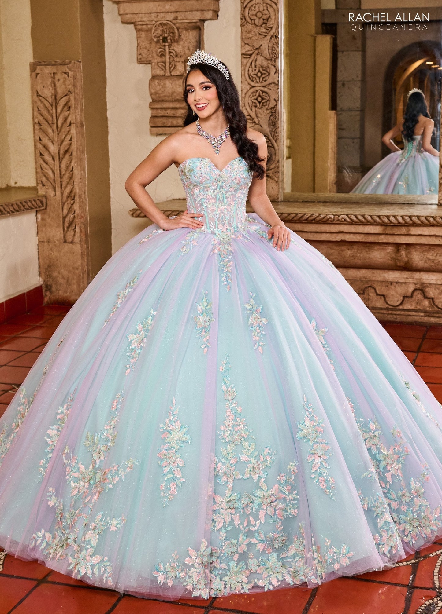 Rachel Allan RQ2200 Puff Sleeve Quinceanera Dress