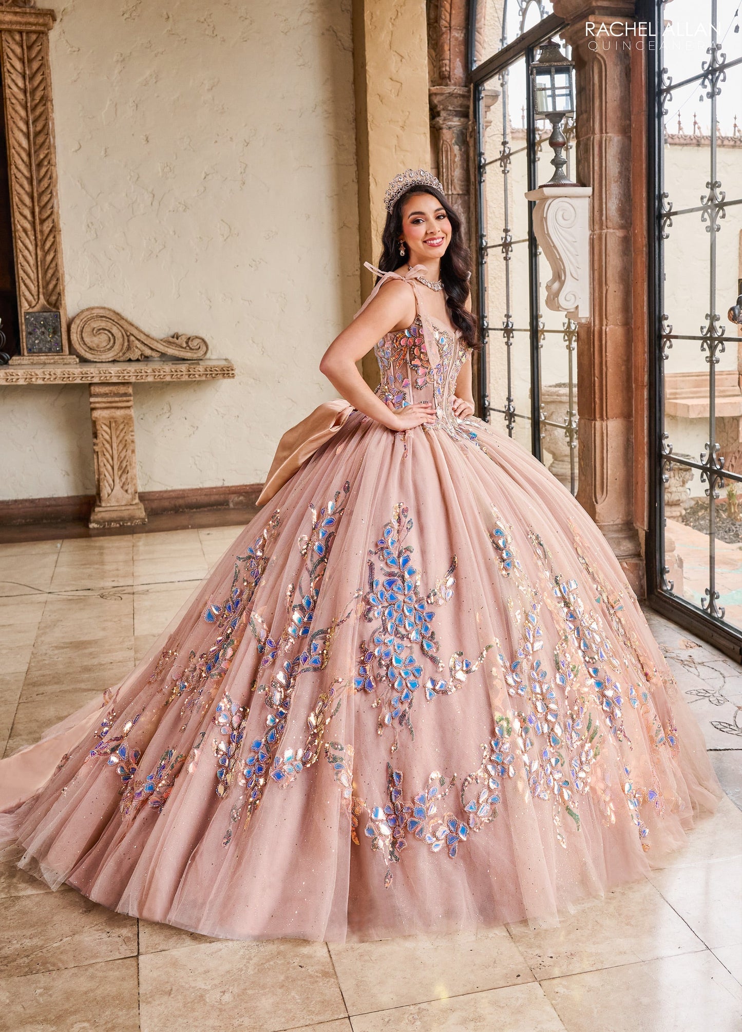 Rachel Allan RQ2203 Sleeveless Bow Quinceanera Dress