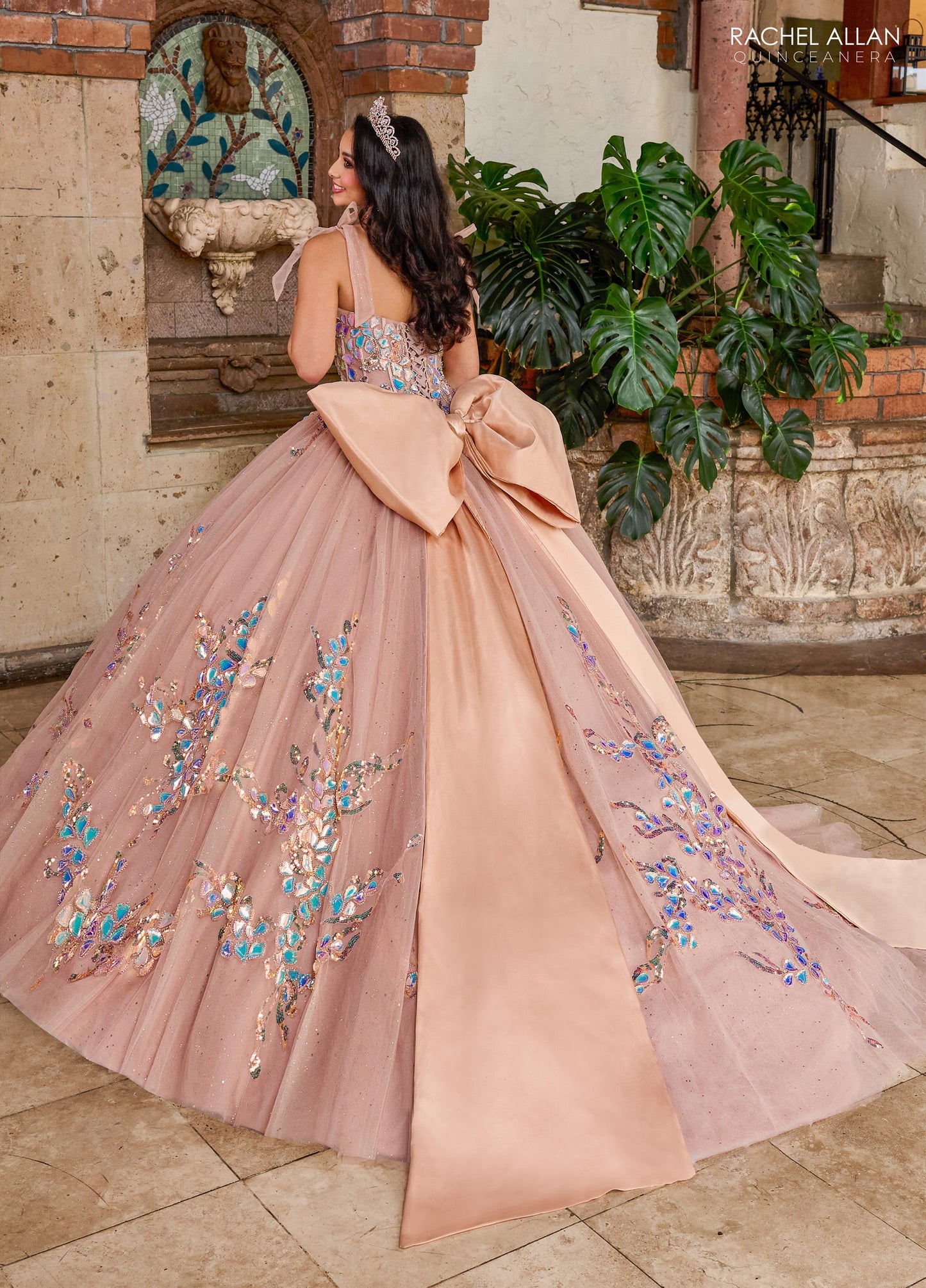 Rachel Allan RQ2203 Sleeveless Bow Quinceanera Dress