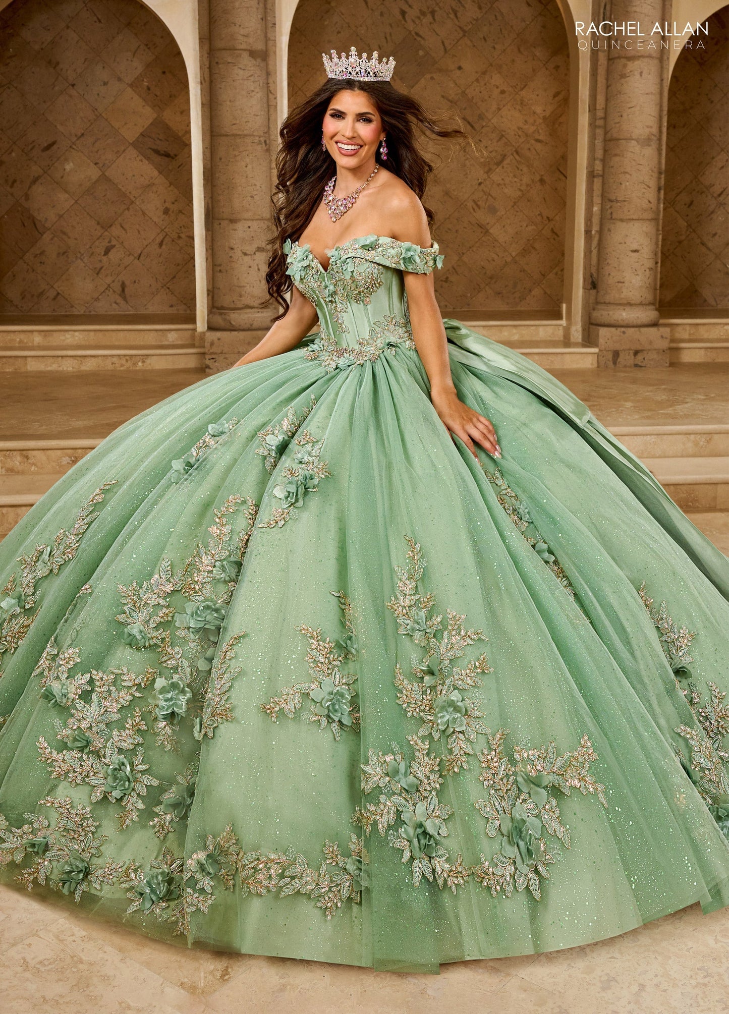 Rachel Allan RQ2210 Off Shoulder Quinceanera Dress