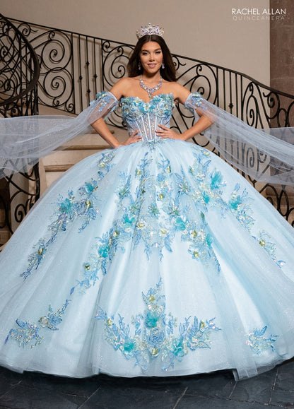 Rachel Allan RQ2216 Cape Sleeve Quinceanera Dress