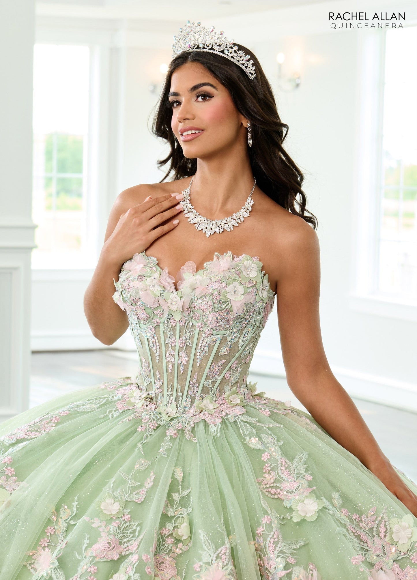 Rachel Allan RQ2216 Cape Sleeve Quinceanera Dress