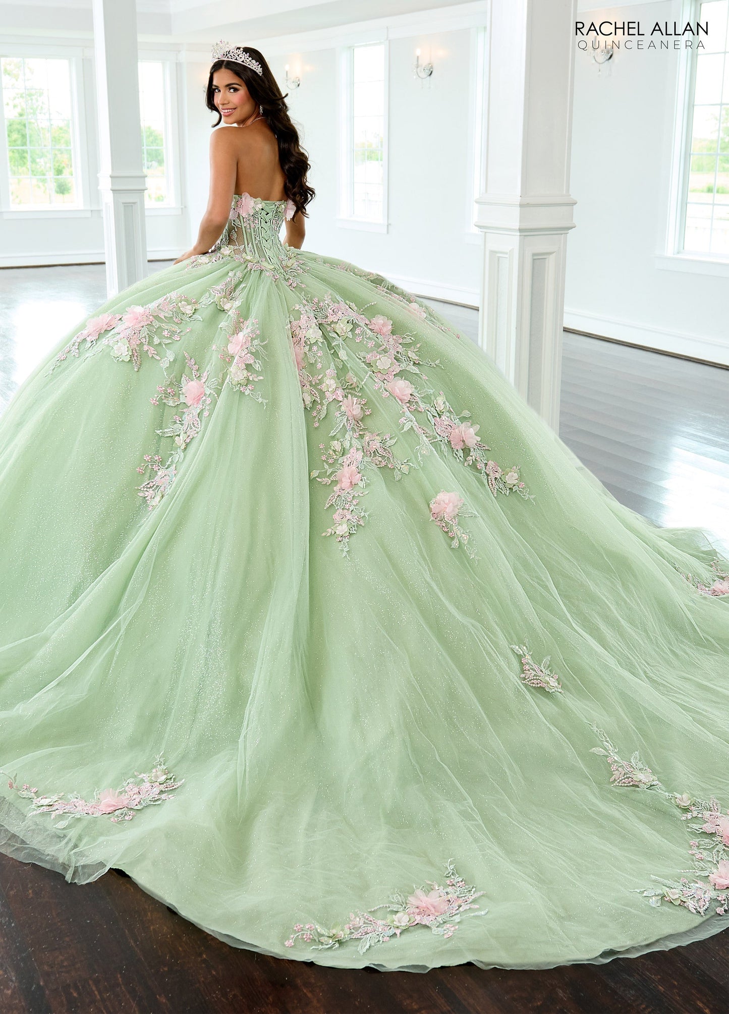 Rachel Allan RQ2216 Cape Sleeve Quinceanera Dress