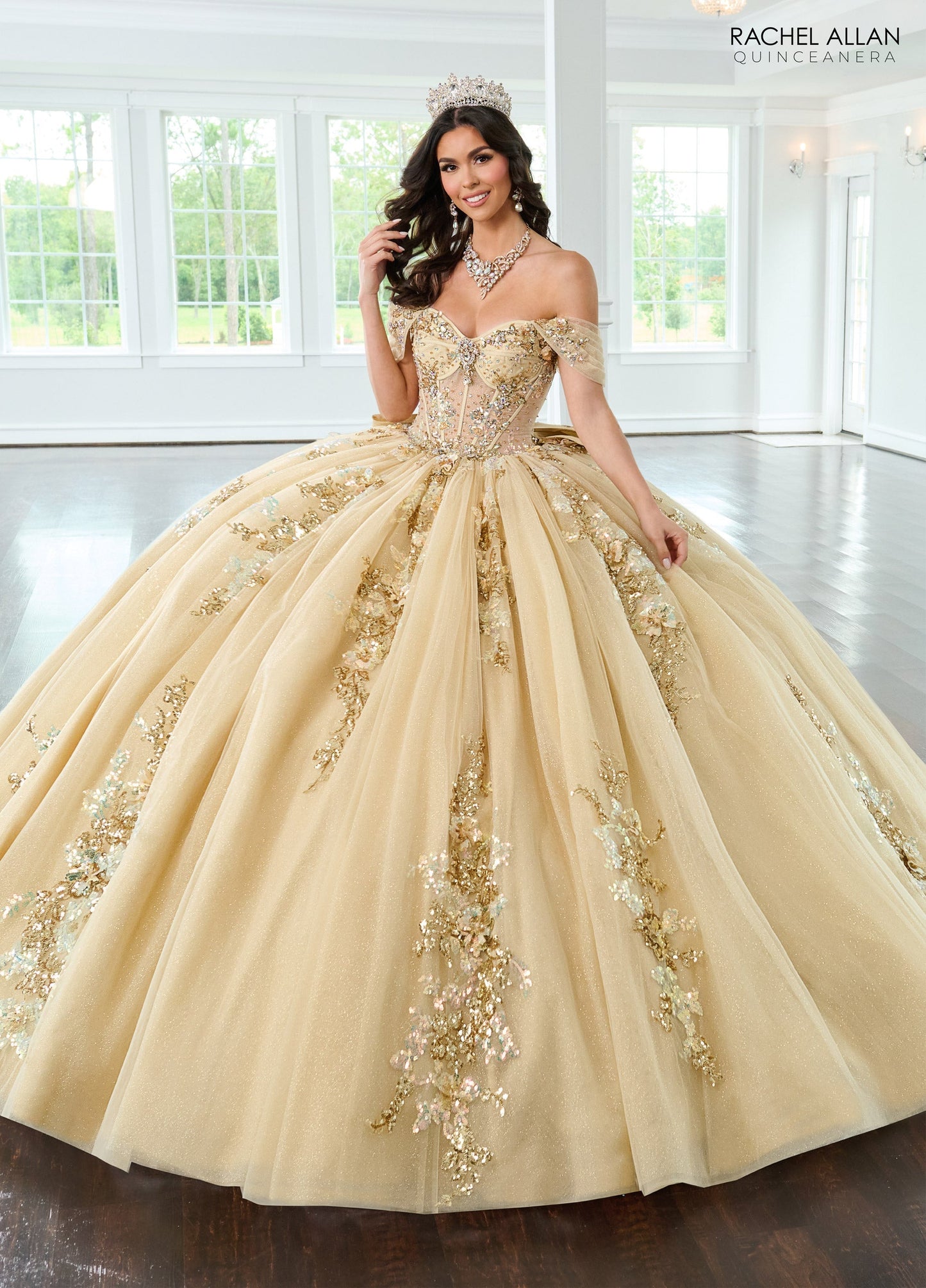 Rachel Allan RQ2224 Sheer Corset Quinceanera Dress