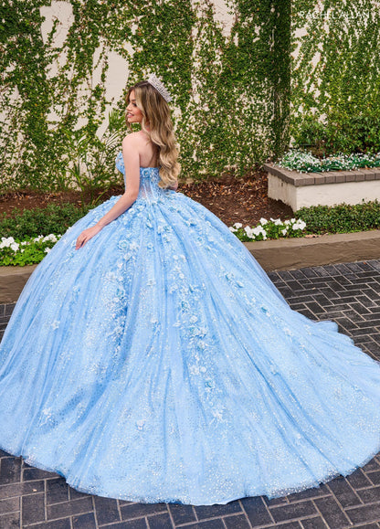 Rachel Allan RQ3135 Strapless Cape Quinceanera Dress
