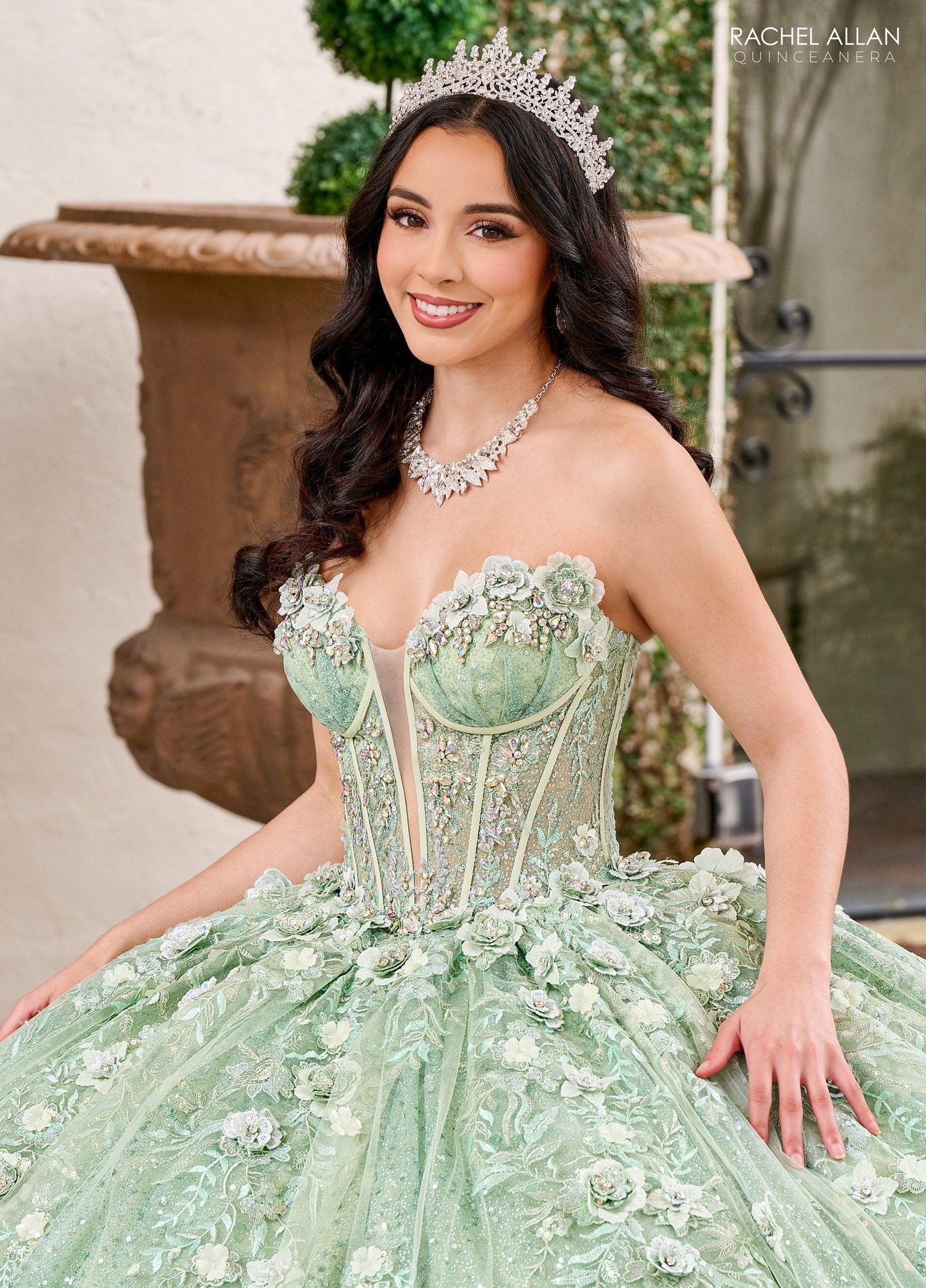Rachel Allan RQ3135 Strapless Cape Quinceanera Dress