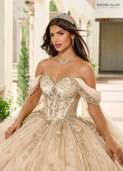 Rachel Allan RQ3146 Cape Sleeve Quinceanera Dress