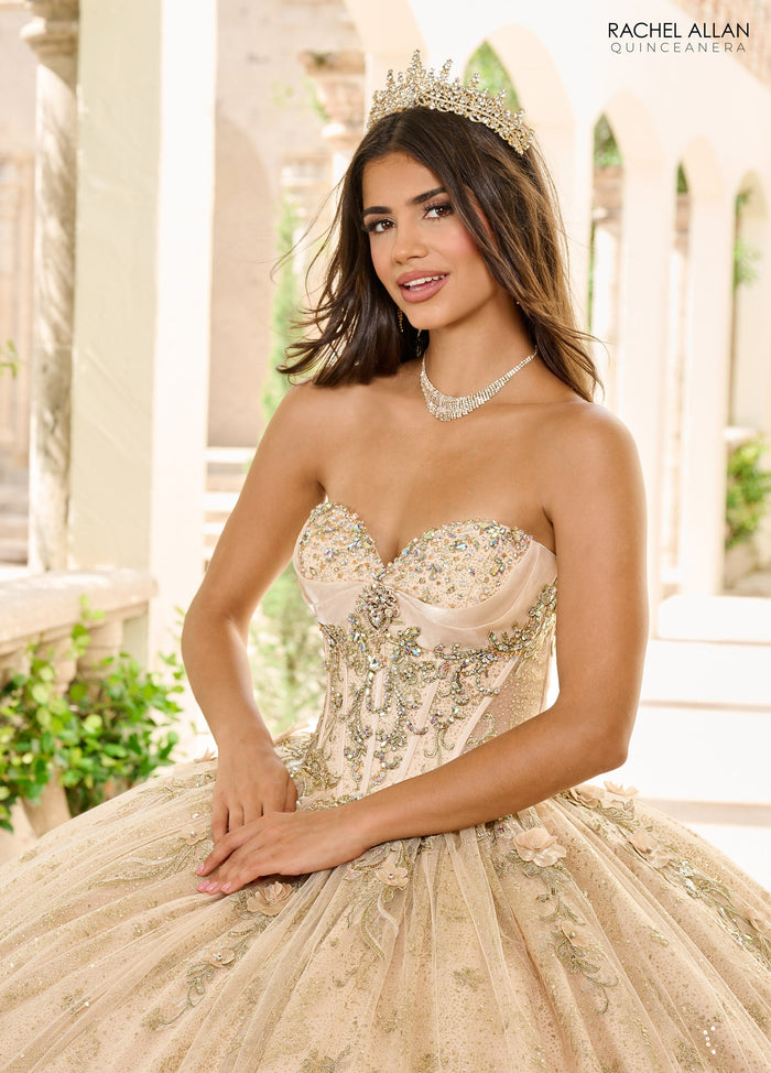 Rachel Allan RQ3146 Cape Sleeve Quinceanera Dress