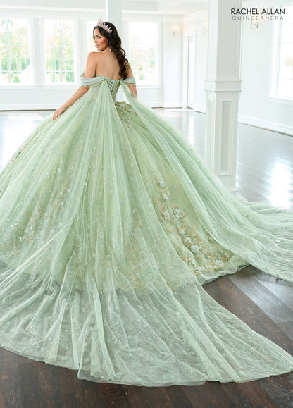 Rachel Allan RQ3146 Cape Sleeve Quinceanera Dress