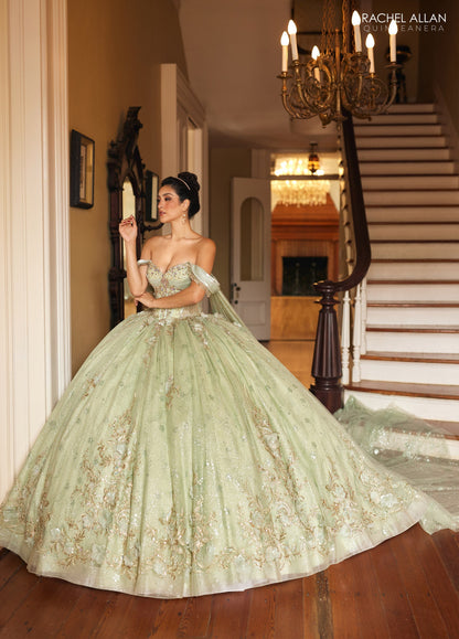 Rachel Allan RQ3146 Cape Sleeve Quinceanera Dress