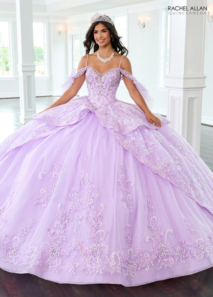 Rachel Allan RQ3147 Off Shoulder Bow Quinceanera Dress