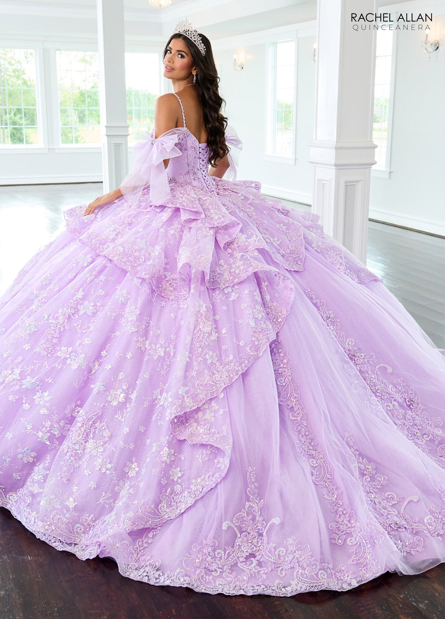 Rachel Allan RQ3147 Off Shoulder Bow Quinceanera Dress