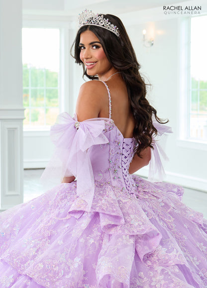 Rachel Allan RQ3147 Off Shoulder Bow Quinceanera Dress