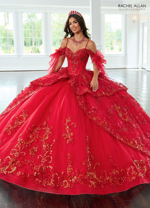 Rachel Allan RQ3147 Off Shoulder Bow Quinceanera Dress