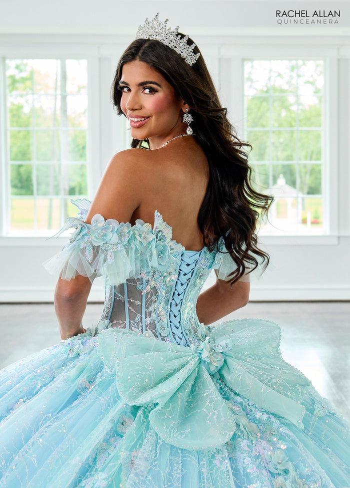 Rachel Allan RQ3149 3D Butterflies Quinceanera Dress