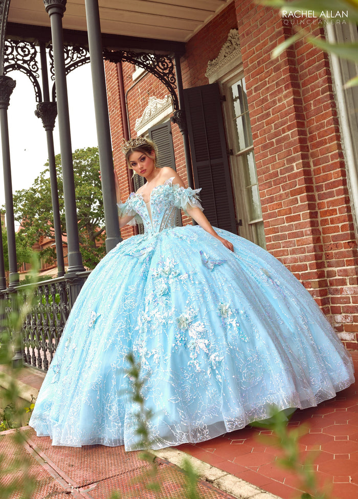 Rachel Allan RQ3149 3D Butterflies Quinceanera Dress