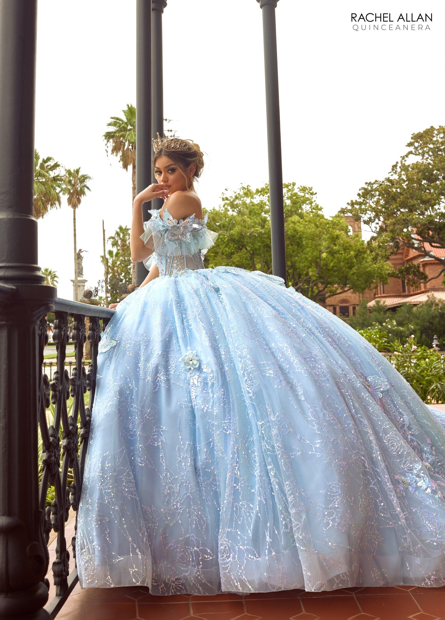 Rachel Allan RQ3149 3D Butterflies Quinceanera Dress