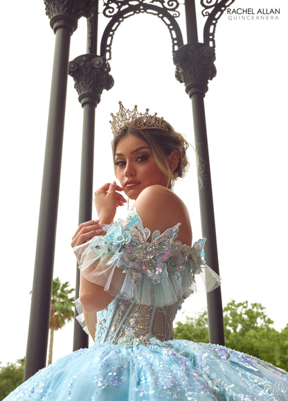 Rachel Allan RQ3149 3D Butterflies Quinceanera Dress