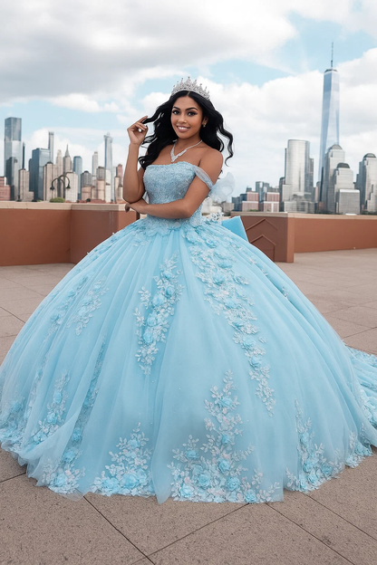 Rachel Allan RQ1132 Applique Sheer Corset Quinceanera Dress