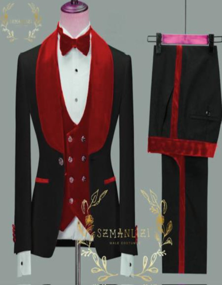 Groom Tuxedo Red - Men's Tuxedo USA