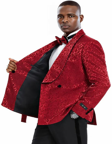 Double Breasted Tuxedo Jacket - Double Breasted Burgundy Dinner Jacket